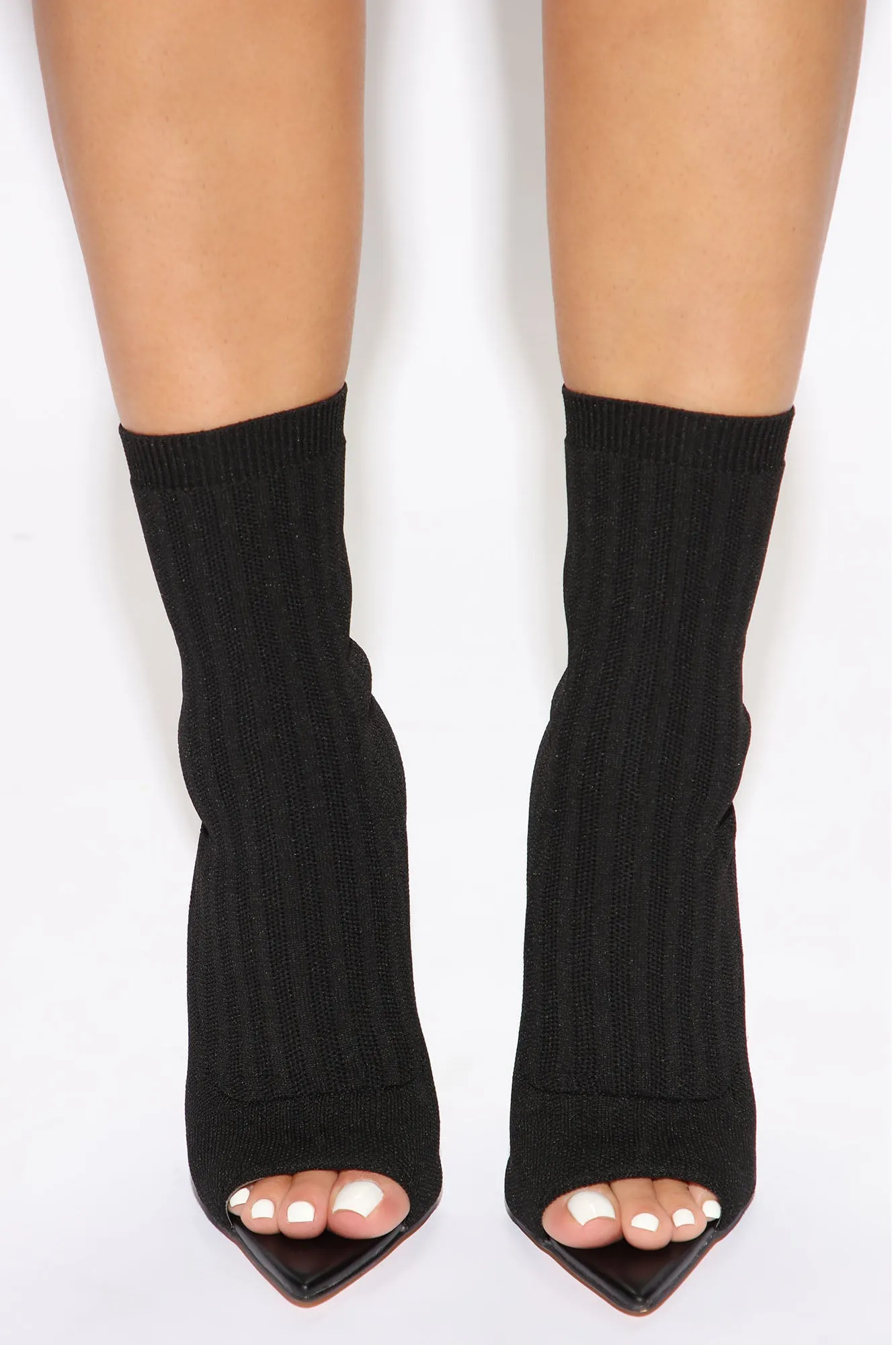 Avery Knit Booties - Black