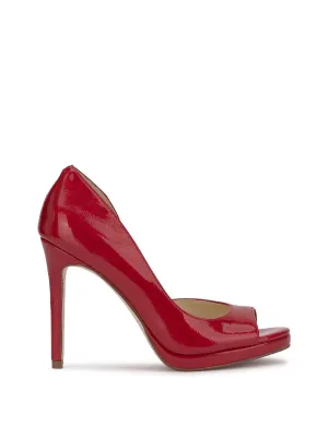 Kimli Peep Toe Pump in Red Muse
