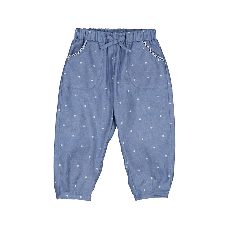 Mayoral Baby Girl Denim Polka Dot Jogger Pant