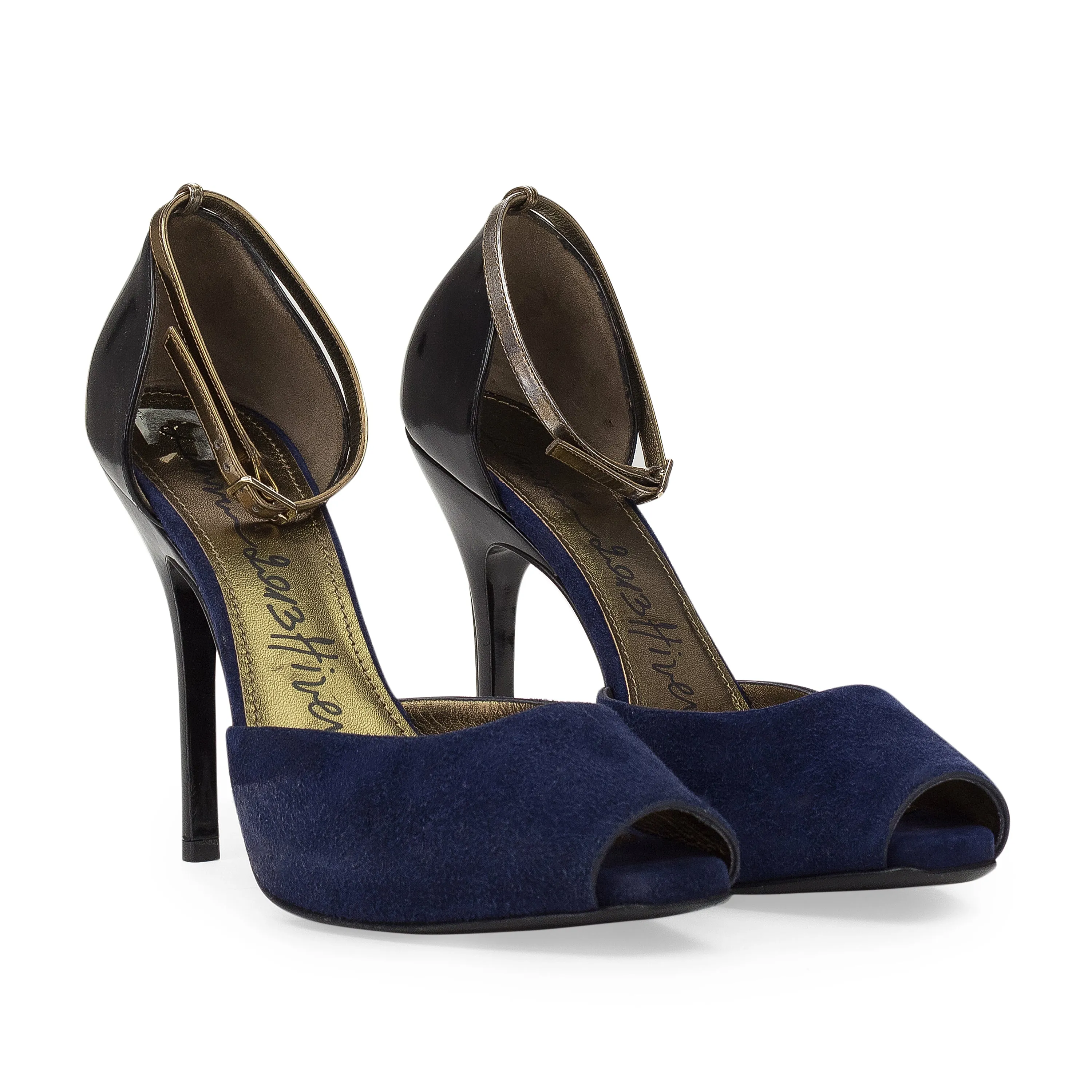 PURPLE PEEP TOE W/ ANKLE STRAP HEELS