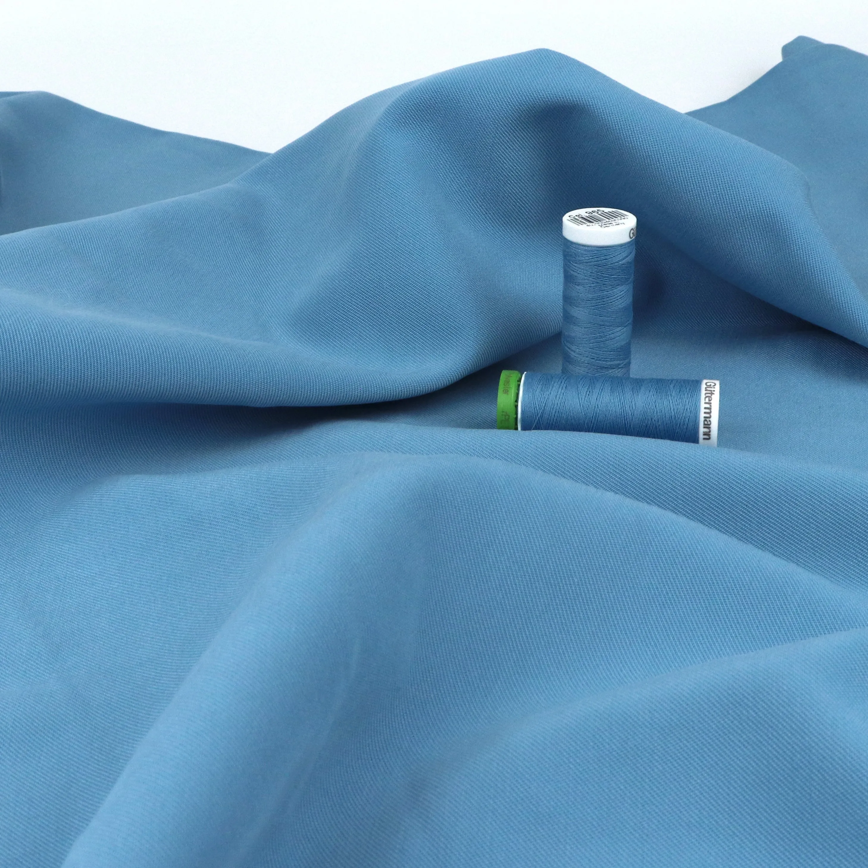 Sandwashed Viscose Twill - Light Blue