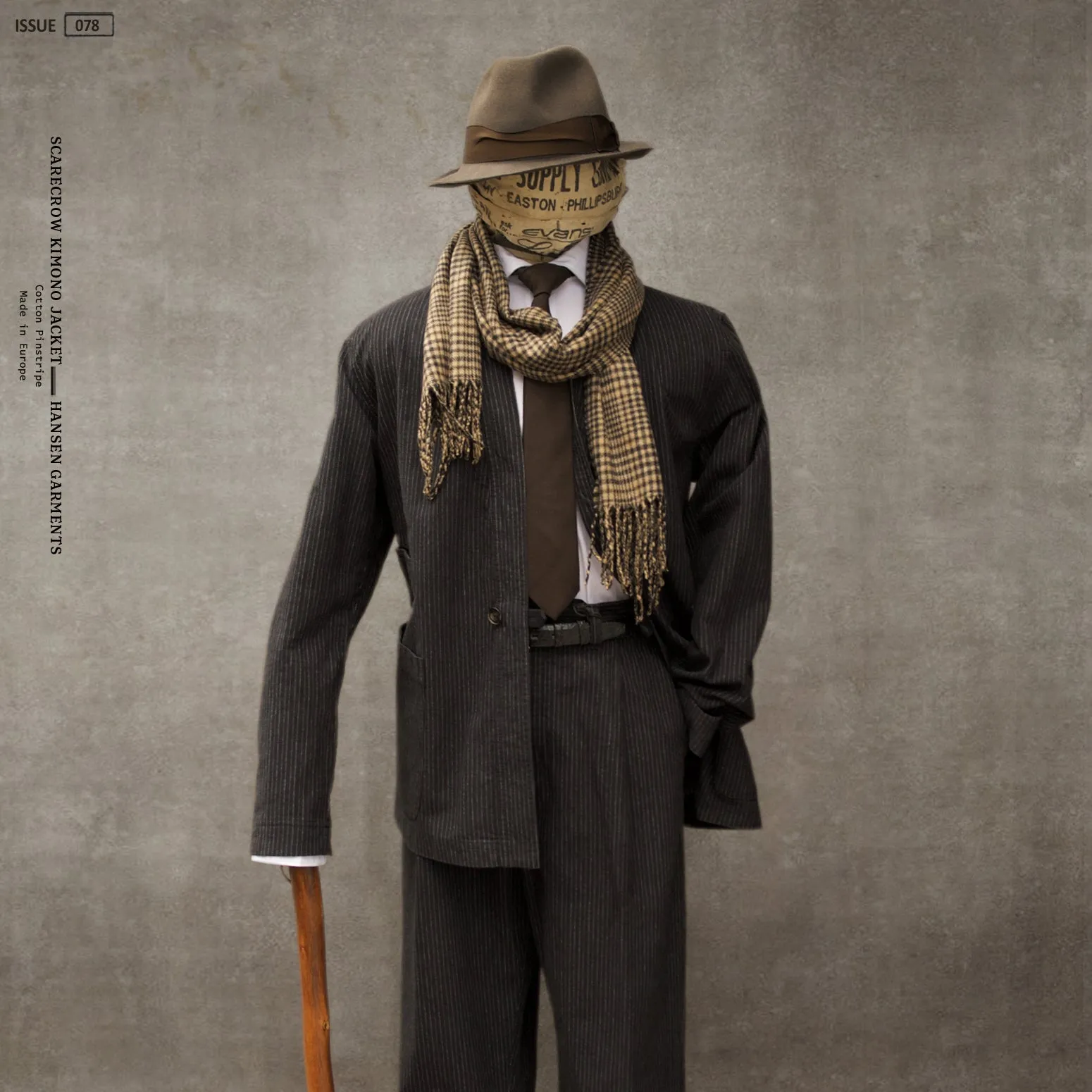 Scarecrow's Jacket - Cotton Black Pin - M, XL