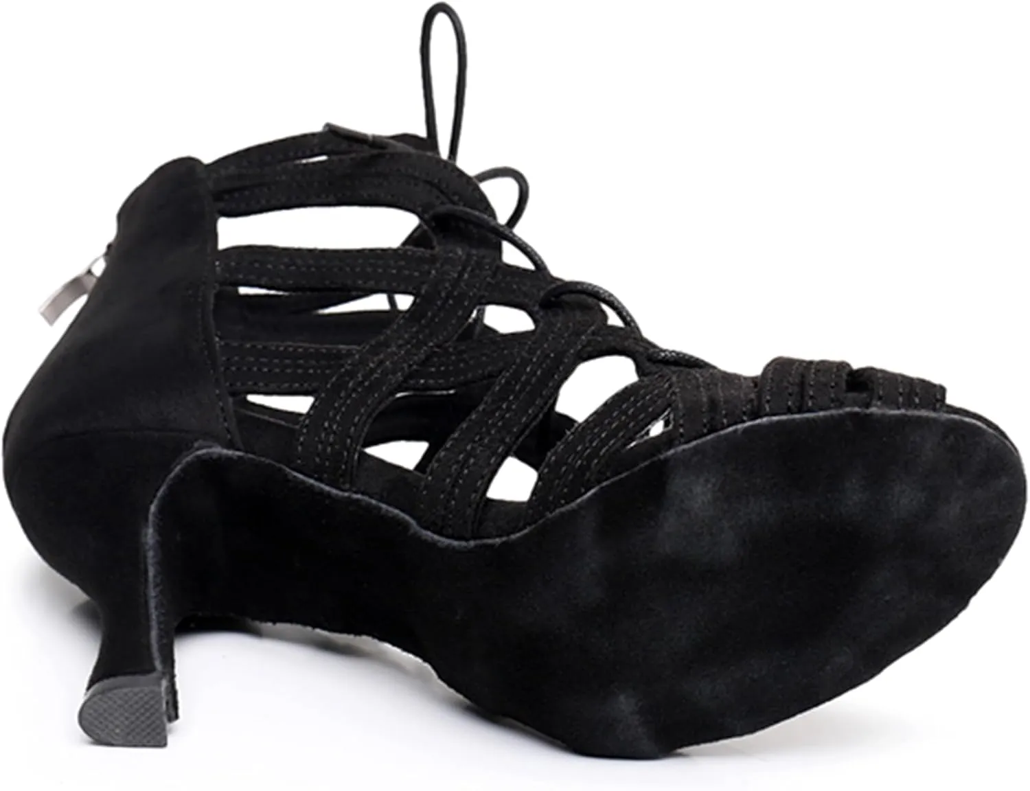 Womens Girls Ballroom Dance Shoes Lace-up Dancing Sandal Heels Open Toe Party Ankle Booties X3221