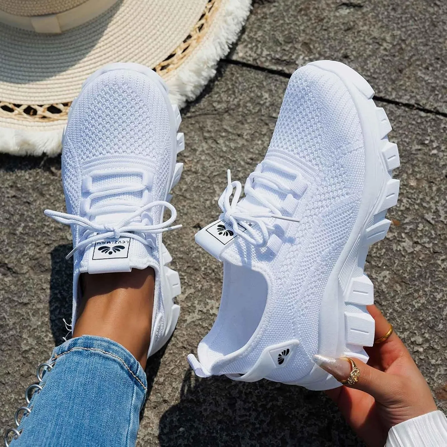 Women's Sneakers Casual Athletic Shoes with Lace Up Design Everyday Comfort and Style Thick Sole Versatile Teal and