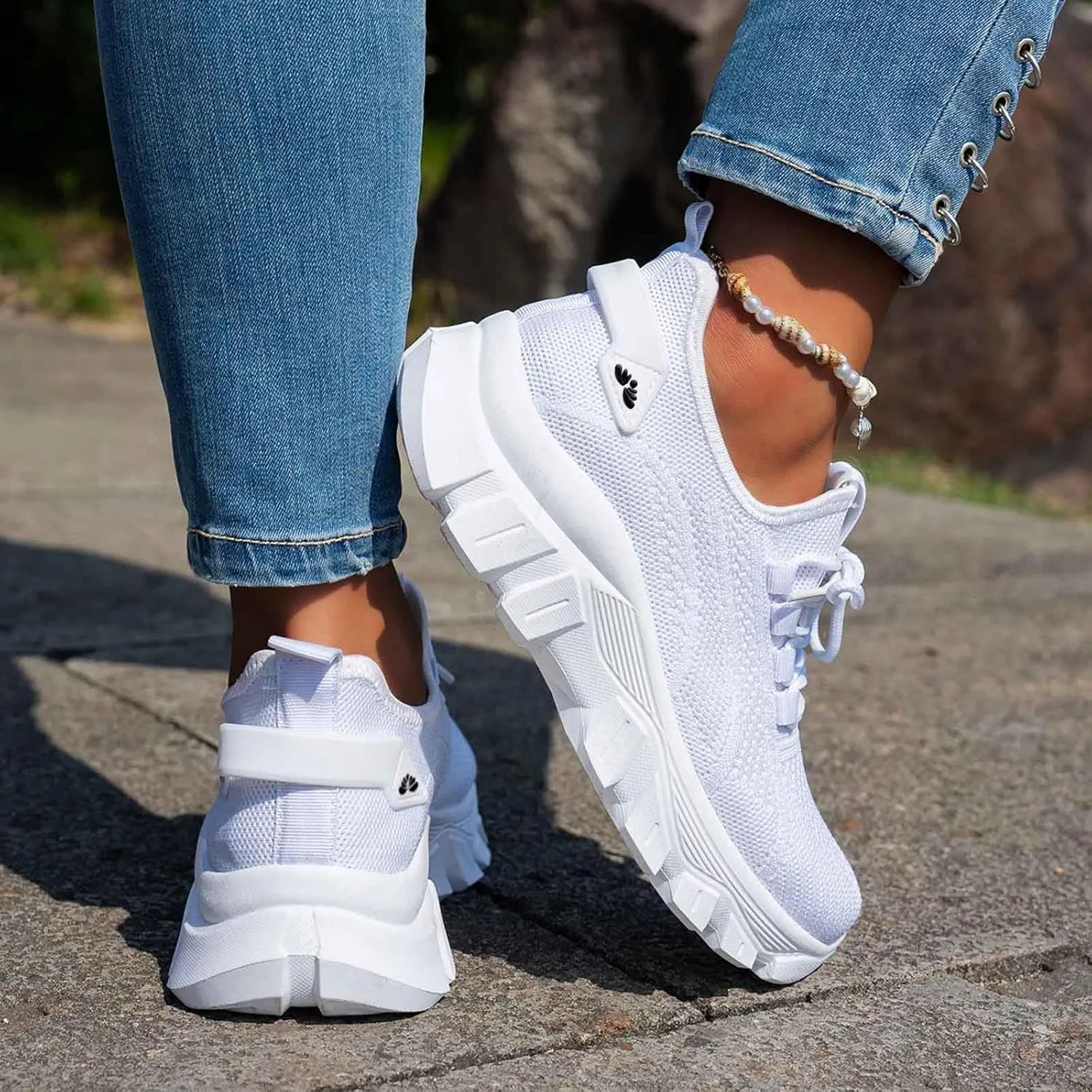 Women's Sneakers Casual Athletic Shoes with Lace Up Design Everyday Comfort and Style Thick Sole Versatile Teal and